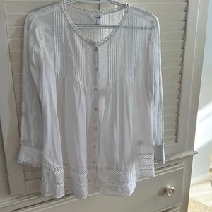 Intro button up full blouse White Sz S